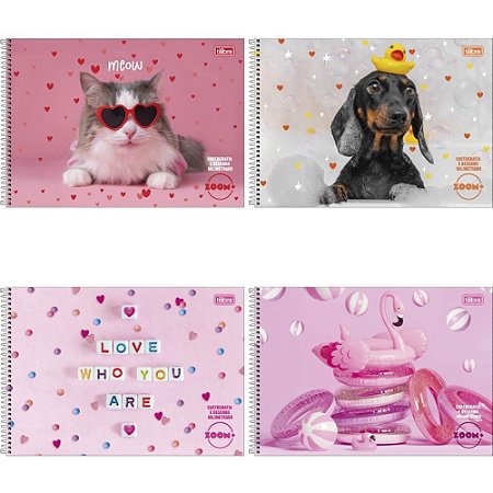 Caderno Desenho Milimetrado Zoom+ 96FLS Feminino Espiral PCT.C/04