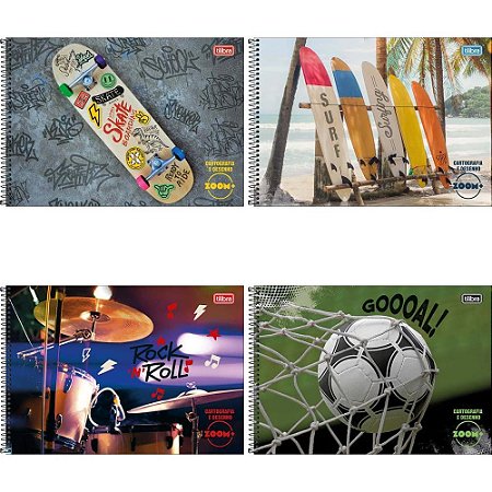 Caderno Desenho UNIV Capa Dura Zoom+ 96FLS Masculino Espiral PCT.C/04