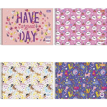 Caderno Desenho UNIV Capa Dura Pepper Espiral 80FLS Feminino PCT.C/04