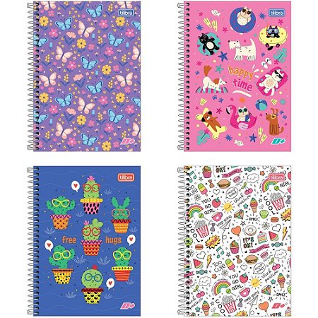 Caderno Espiral 1/4 Capa Dura D+ 200FLS Feminina PCT.C/04