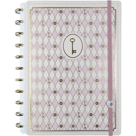 Caderno Inteligente Grande ISA Akkari Rose KEY 80FLS