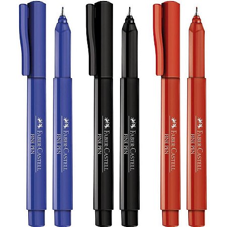 Caneta com Ponta Porosa Fine Pen 0,4MM ULTRA Fina PRET  - Faber Castell