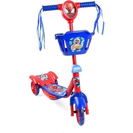 Patinete Spider MAN C/LUZ/SOM/CESTINHA - BBR