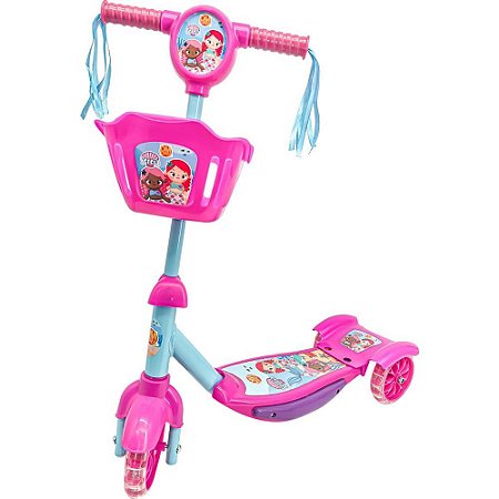 Patinete Sereia C/LUZ,SOM e Cesta - DM TOYS