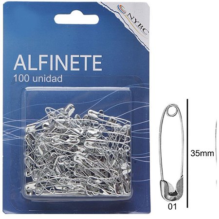 Alfinete Seguranca N.1 Prata C/100UNID. PCT.C/06