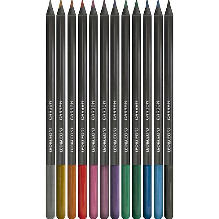 Lapis de COR Redondo Carbon Line 12CORES Metalicas - Leonora