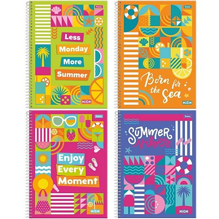 Caderno 10X1 Capa Dura HIGH Feminino 200F PCT.C/04