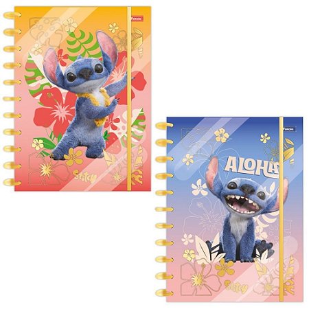 Caderno 10X1 Capa Dura STITCH Movie Disco 160F