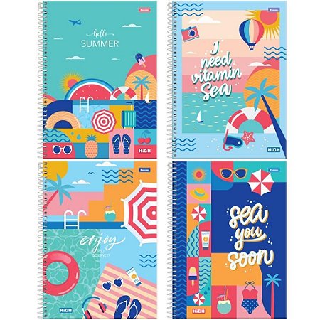Caderno 12X1 Capa Dura HIGH Feminino 192F PCT.C/04