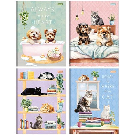 Caderno Brochura 1/4 Capa Dura Furfriends 80F PCT.C/05
