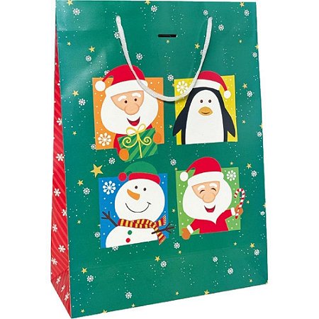 Sacola para Presente Natal Grande 29X40X12CM (S) PCT.C/12 (7897660223992)