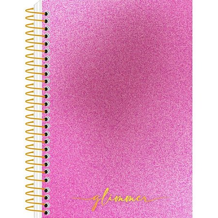 Caderneta Espiral Capa Dura Detalhes Glitter 80F