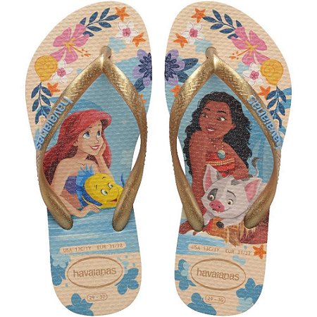 Chinelo Havaianas Infantil Princesas SLIM KIDS 29/0 Palha PAR