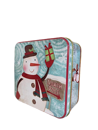 Lata Quadrada Decora Natal 12CM X 7CM X 12CM