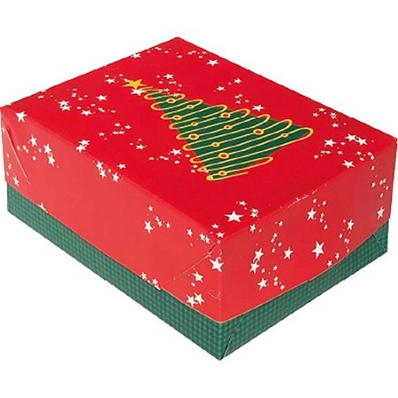 Caixa de Natal Retang. PQ.C/TAMPA 14,5X19X7,5 PCT.C/12
