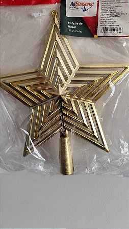 Estrela Vazada Artigo para Decoracao Natal 20CM Dourada UNID