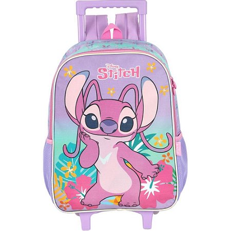 Mochila Infantil com Rodinha STITCH Roxo G