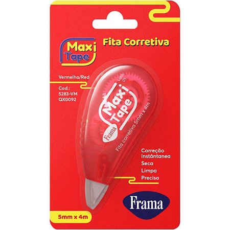 Corretivo em Fita Maxi Tape Mini 5MMX4M. Sortido CX.C/12