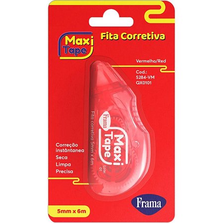 Corretivo em Fita Maxi Tape 5MMX6M. Sortido CX.C/12