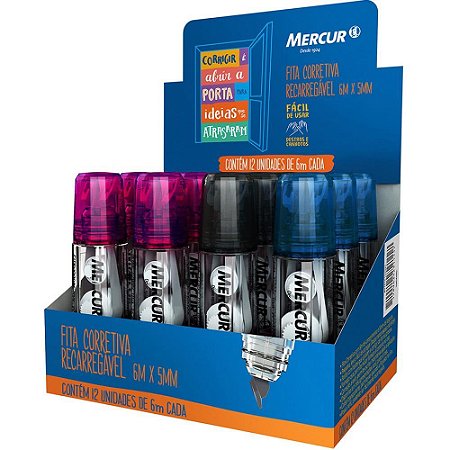 Corretivo em Fita Mercur Recarregavel 6M