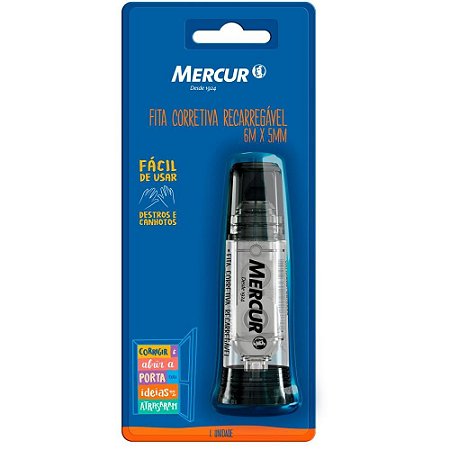 Corretivo em Fita Mercur Recarregavel 6M PT BLIS