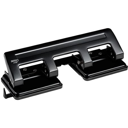Perfurador de Papel Metal 4 Furos P/20FLS Preto