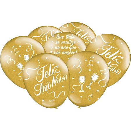 Balao Imperial ANO Novo Dourado Especial PCT.C/25