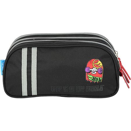 Estojo Triplo HOT Wheels Preto