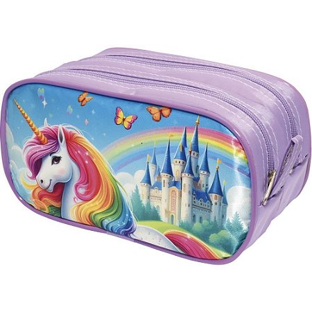 Estojo Duplo Unicornio Castelo Encanta. (S)