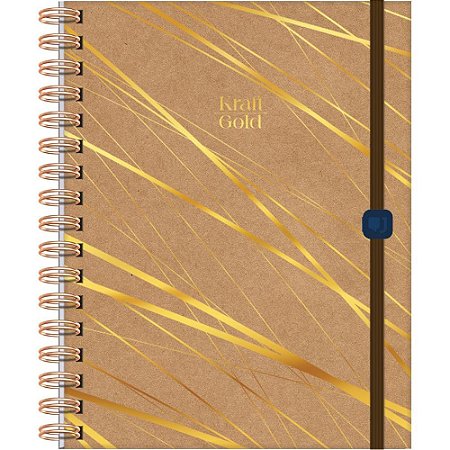Caderno 01X1 Capa Dura KRAFT GOLD Neo 80FLS.