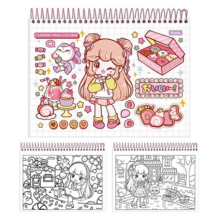 Caderno Desenho UNIV Capa Dura DOLL para Colorir 24FLS PCT.C/04