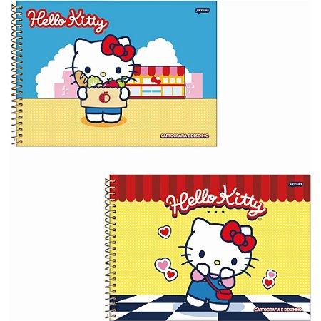 Caderno Desenho UNIV Capa Dura Hello KITTY 80FLS PCT.C/04