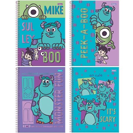Caderno 10X1 Capa Dura Monstros S. A. 160F PCT.C/04