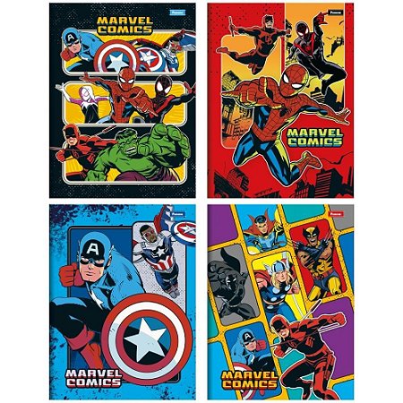 Caderno Brochura 1/4 Capa Dura Marvel Comics 80FLS PCT.C/05