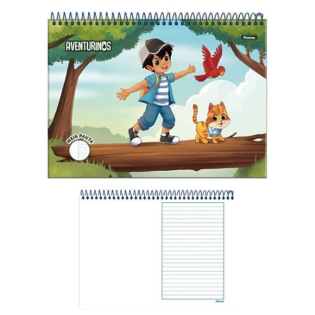 Caderno Desenho UNIV Capa Dura Aventurinos Meia Pauta 40F PCT.C/10