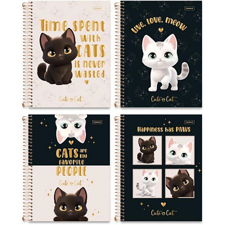 Caderno 10X1 Capa Dura Cute CAT 160FLS PCT.C/04