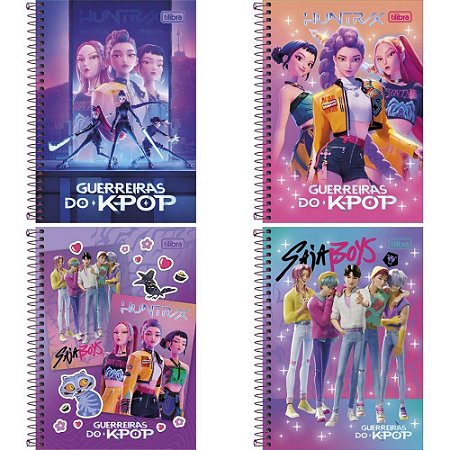 Caderno Espiral 1/4 Capa Dura Guerreiras do K-POP 80FLS PCT.C/04