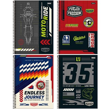 Caderno 01X1 Capa Dura Motoclub 80F PCT.C/04