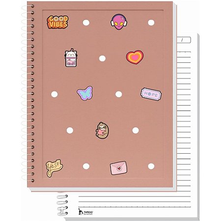 Caderno 01X1 Capa Dura CHARMS Rosa 80FLS