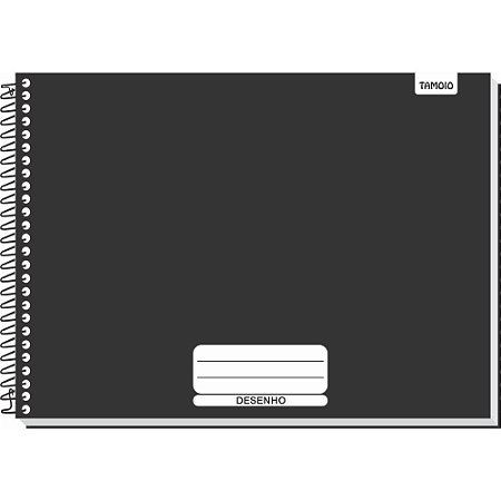 Caderno Desenho Milimetrado Preto Liso 48F UNIV Espiral CD PCT.C/04