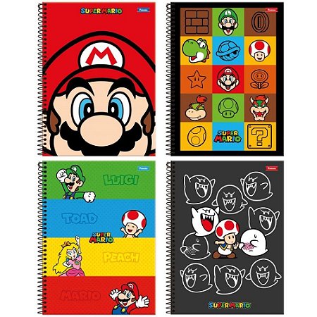 Caderno Espiral 1/4 Capa Dura Super Mario BROS 80FLS PCT.C/05