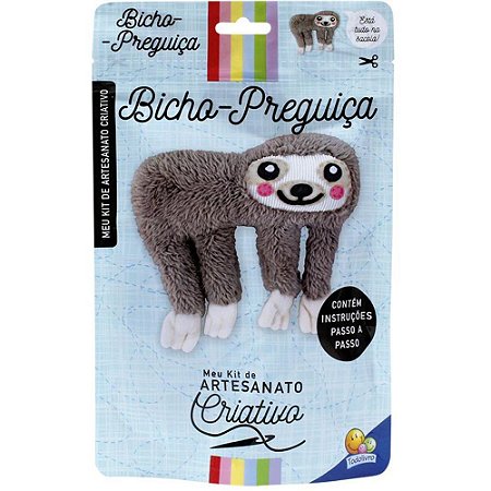 Livro Brinquedo Ilustrado KIT Artesanato BICHO- Preguiça