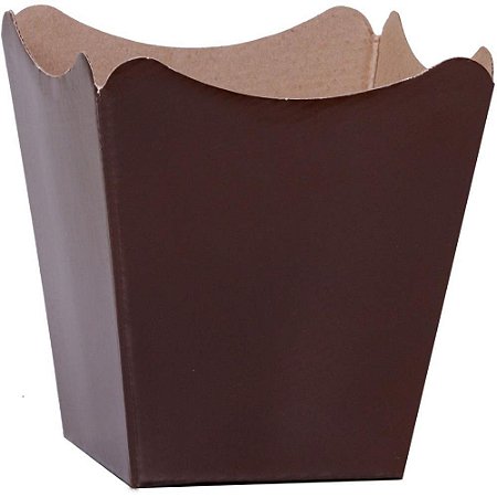 Cachepot Paper Liso Pote 11 Marrom 11X11X9CM PCT.C/10