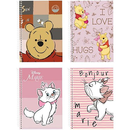 Caderno 01X1 Capa Dura Pooh e Marie 80FLS Classicos PCT.C/04