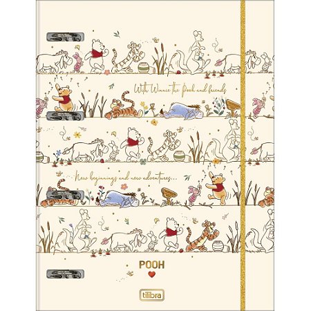 Fichario Cartonado Pooh 48FLS C/ELASTICO