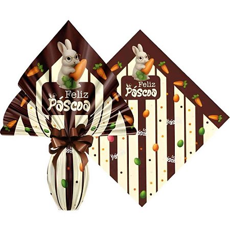 Embalagem P/OVO de Pascoa 34X34CM Coelho Brulee PCT.C/25