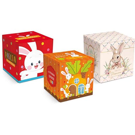 Embalagem para Doces Pascoa Cubo (S) 7X7X7CM PCT.C/10
