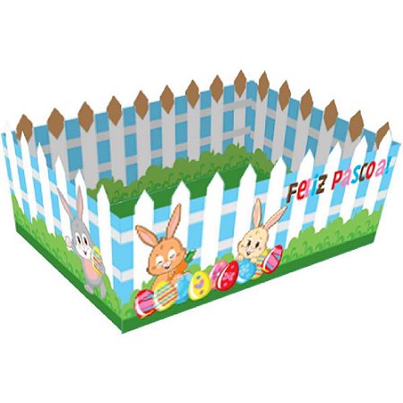 Cesta de Papel Pascoa Divertida M 21,5X14,5CM PCT.C/03