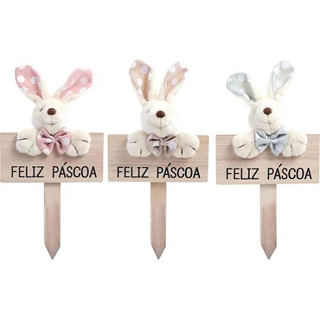 Decoracao de Pascoa Plaquinha Feliz Pascoa 22CM(S) (0000001286557)