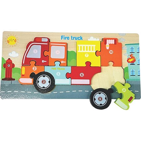 QUEBRA-CABECA Madeira Bombeiro 1 Base 10 Pecas